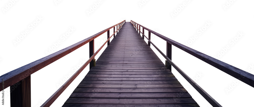 Fototapeta premium wood Harbor pier deck transparent PNG file. 