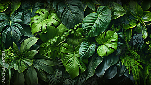 Wallpaper Mural organic green leaves background texture Torontodigital.ca