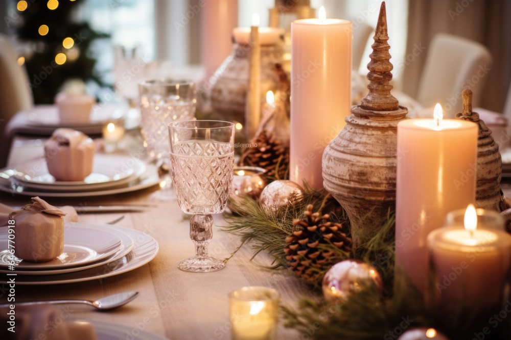 Christmas luxury table decoration Christmas luxury table decoration