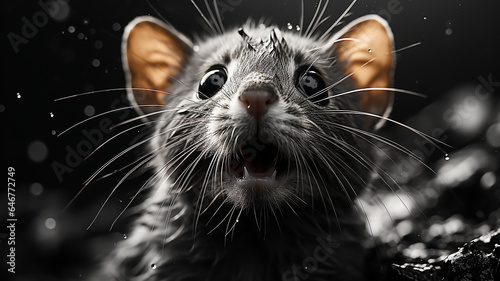 gray mouse rat in a cage escape laboratory concept freedom from iron bars © kichigin19
