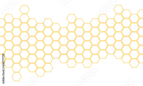 Abstract yellow hexagon border pattern geometric creative background