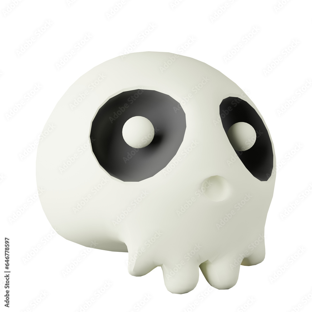 Fototapeta premium 3d cute skulls Suitable elements for Halloween.