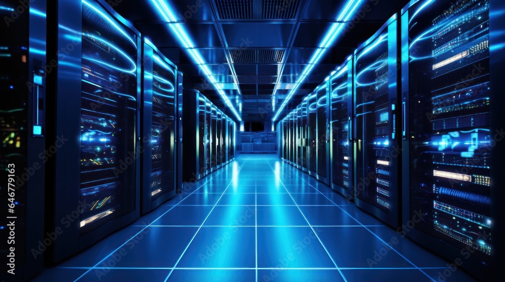 Server room where video game servers are hosted Server room where video game servers are hosted