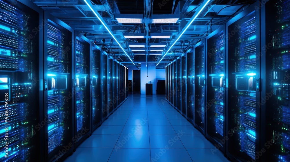 Server room where video game servers are hosted Server room where video game servers are hosted
