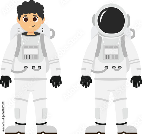 illustration of an astronaut in his white uniform and space helmet