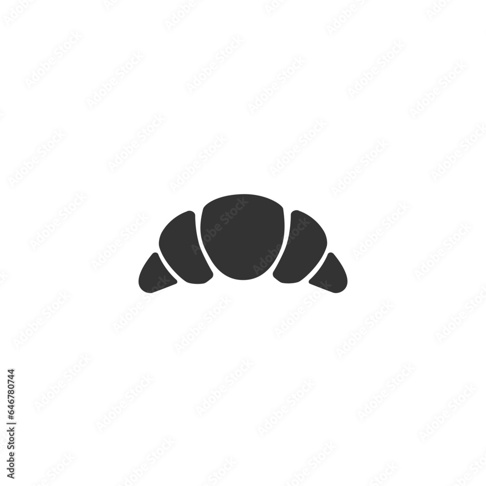 Croissant icon flat vector sign