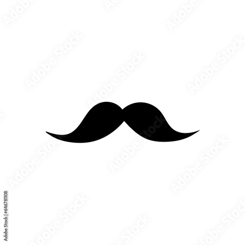Moustaches symbols. Vintage male moustaches silhouette, funny black mustaches vector illustration