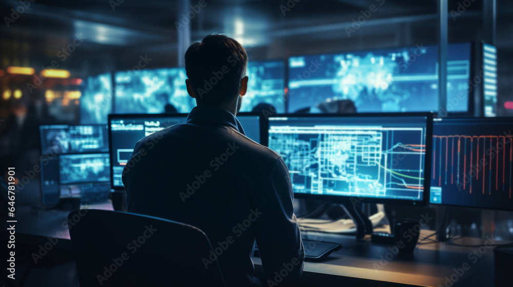 Man, programmer and coding for networking, malware or cyber security specialist. Man, programmer and coding for networking, malware or cyber security specialist.
