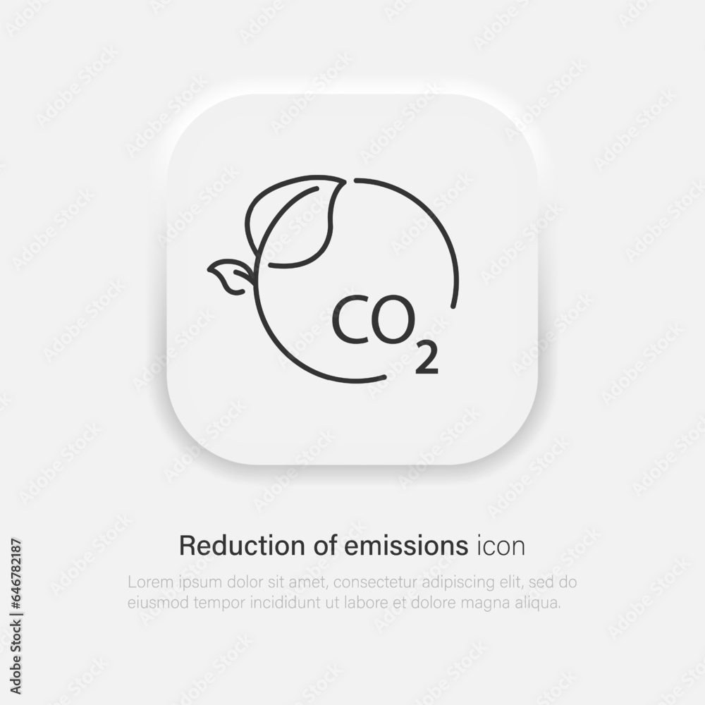 Reducing CO2 emissions to stop climate change icon. Ecological symbol. Vector EPS 10 Reducing CO2 emissions to stop climate change icon. Ecological symbol. Vector EPS 10