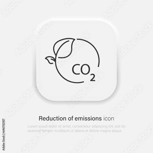 Reducing CO2 emissions to stop climate change icon. Ecological symbol. Vector EPS 10