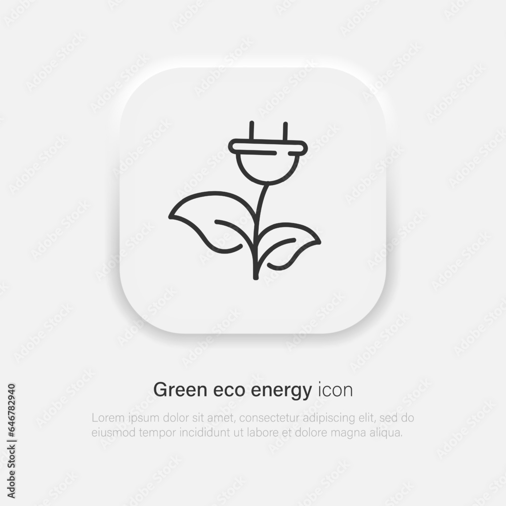 Modern icon with green eco energy. Green energy icon. Technology concept. Electricity icon. Ecology symbol. Vector EPS 10 Modern icon with green eco energy. Green energy icon. Technology concept. Electricity icon. Ecology symbol. Vector EPS 10