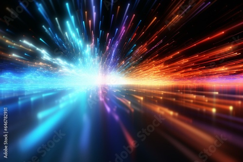high-speed data transmission using light. Generative AI © Amelia