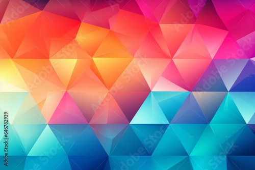 Colorful triangle pattern  abstract backdrop with triangles. Geometric wallpaper for design. Generative AI
