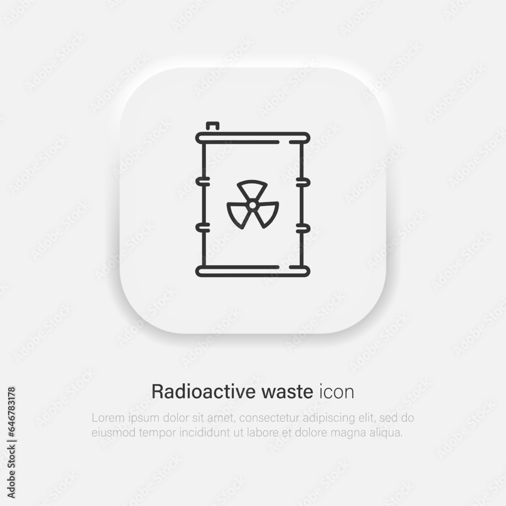 Radioactive waste icon for concept design. Warning icon. Vector EPS 10