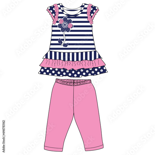 baby frocks with leggings flower print