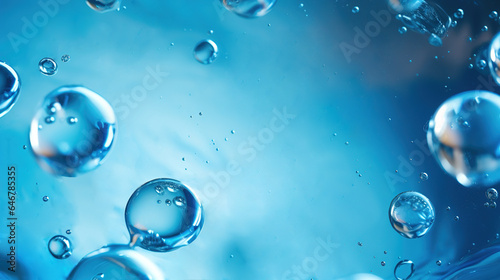 Wallpaper Mural Hyaluronic acid molecules. Hydrated chemicals, molecular structure and blue spherical molecule. Microscope h2o water molecules, hyaluron acides in chemical laboratory Torontodigital.ca