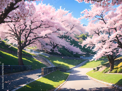 アニメ背景_東京の桜_003