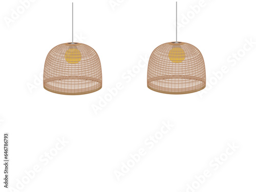 Bamboo electric cover on white background.