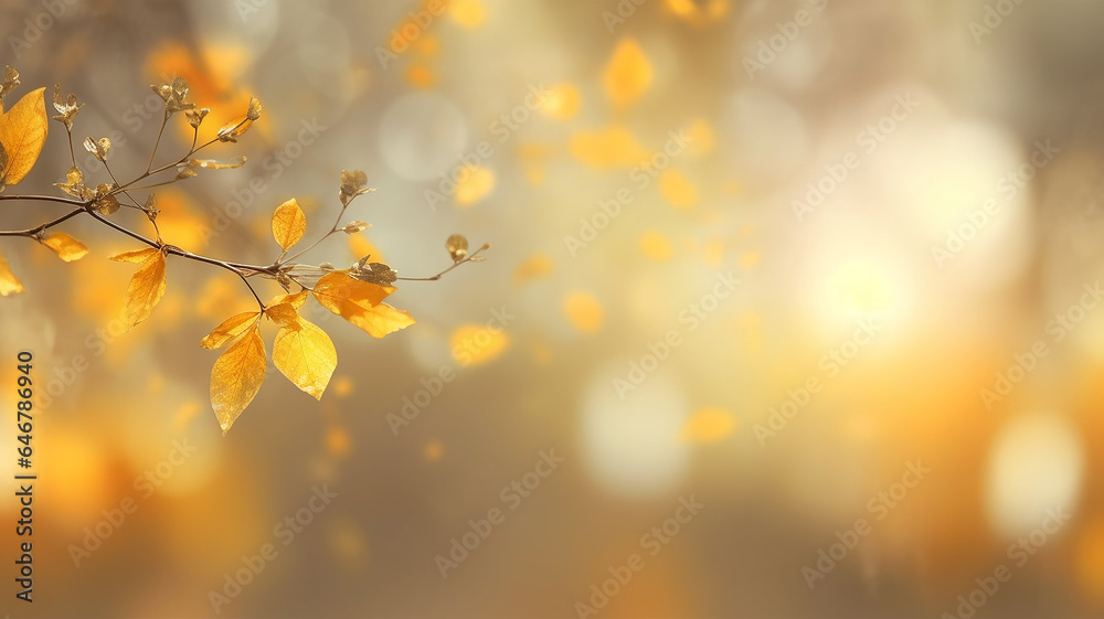 abstract light autumn background yellow leaves autumn mood change of season.