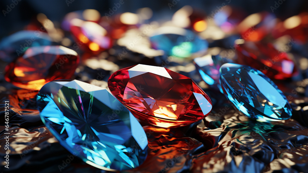 3D Rendering, Abstract Colorful Gems Wallpaper Backgrounds 3D Rendering, Abstract Colorful Gems Wallpaper Backgrounds