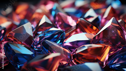 3D Rendering, Abstract Colorful Gems Wallpaper Backgrounds