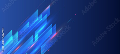 Modern high-tech background for presentations and websites. Digital Internet communication. Abstract background with glowing dynamic lines. Futuristic red-blue stripes.