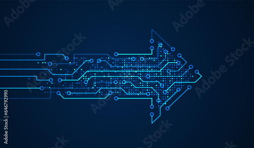 Abstract arrow direction. Technology background