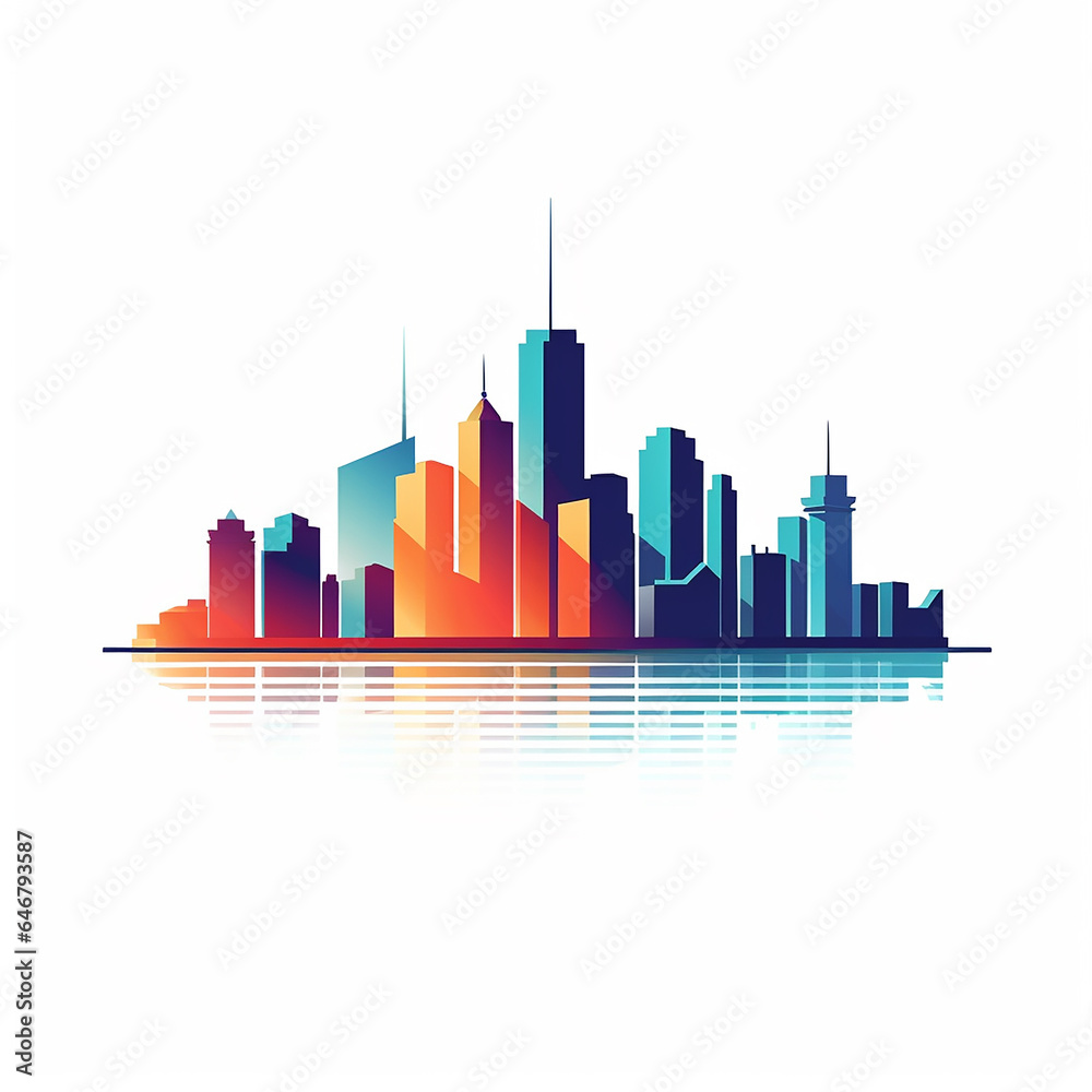 Building city logo icon design template flat vector premium vector plain white background with no other images and no shadows 