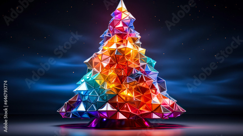 Postcard idea with alternative glass Christmas tree, holiday card