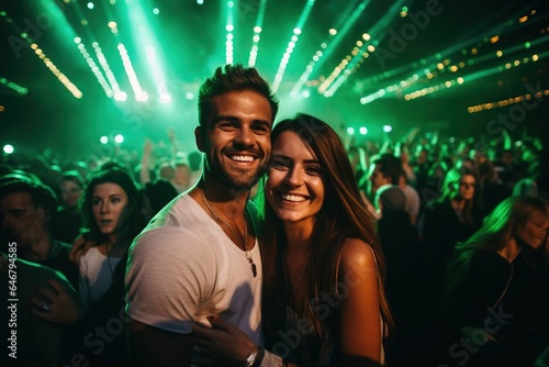 Smiling couples at an evening party