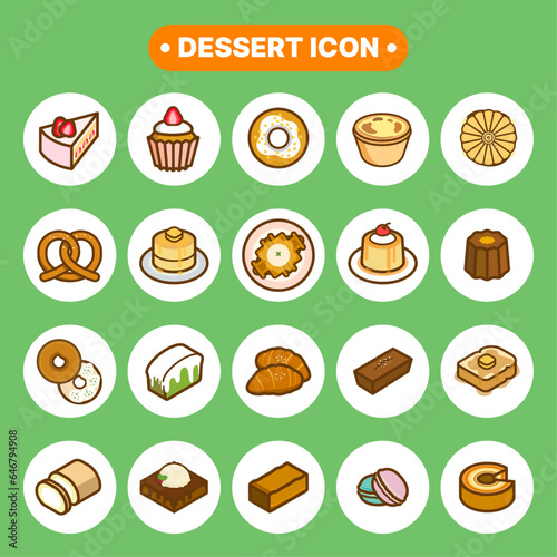 dessert icon set