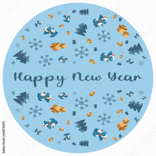Vector Merry Christmas card, banner, stickerr