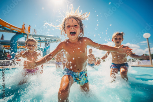 Children delight in playful water fun at the cruise ship's pool, creating cherished memories