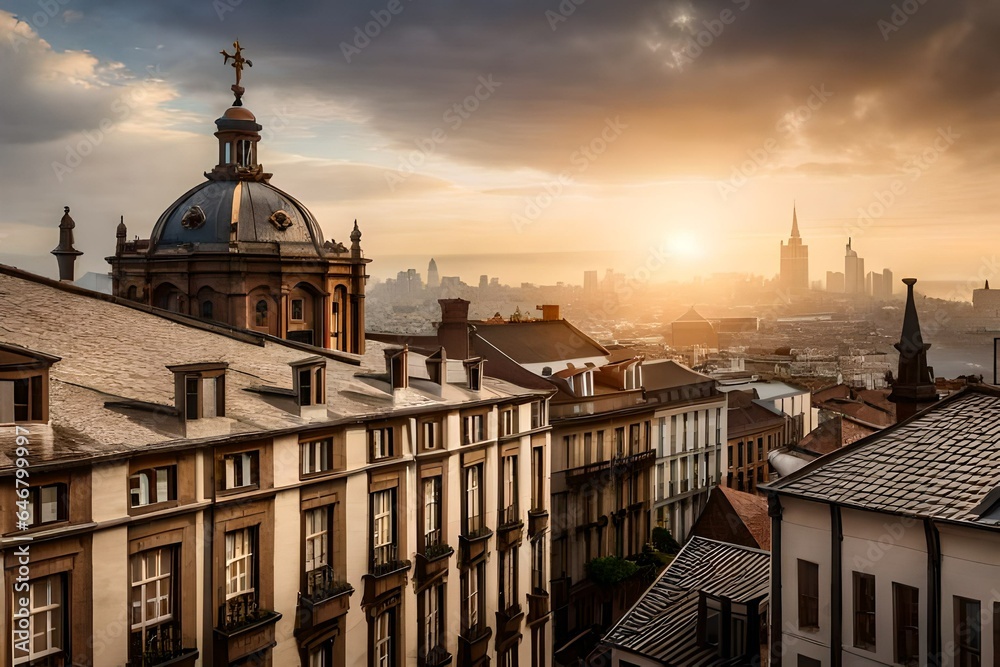 Church tower in europe