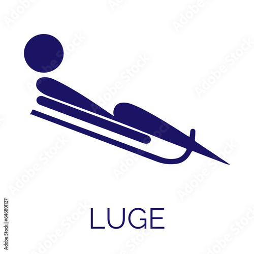 Luge. Winter games and sport. Vector pictograms and icon