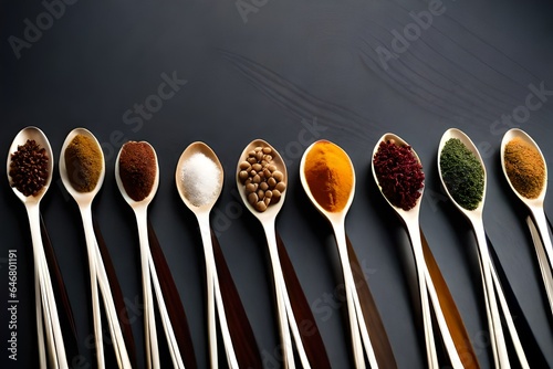 spices in steel spoon