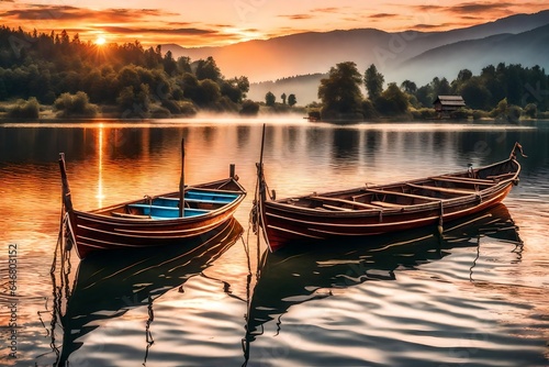 boats at sunset © qaiser