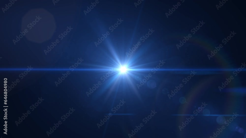 Optical lens flare effect on black backgound