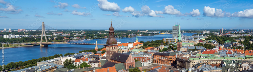 panoramic aerial view of Old Town, Riga, Latvia