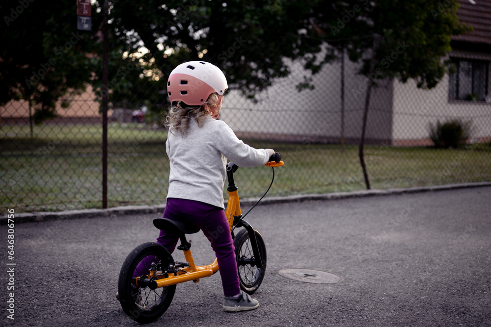 Small child on pushbike Small child on pushbike