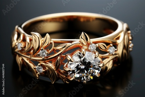 gold ring with diamonds