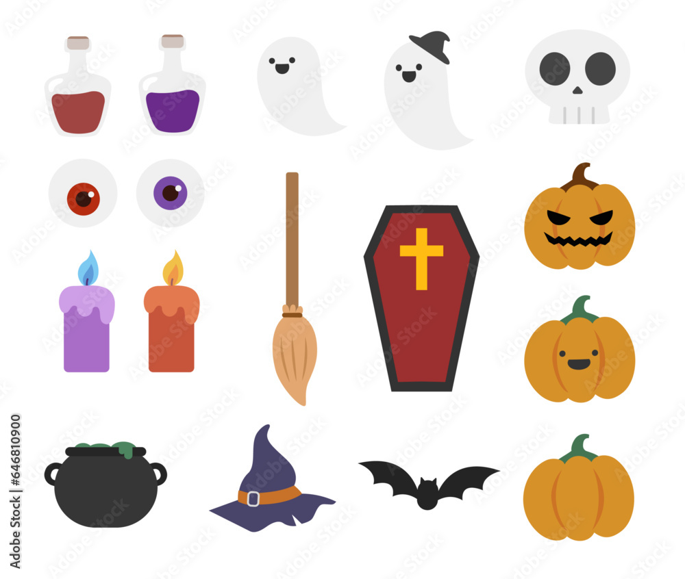 Happy halloween set. clip art. Vector illustration Happy halloween set. clip art. Vector illustration