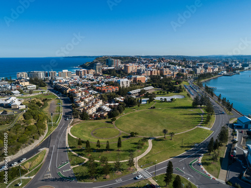Aerial view over Foreshore Park looking towards Newcastle East photo