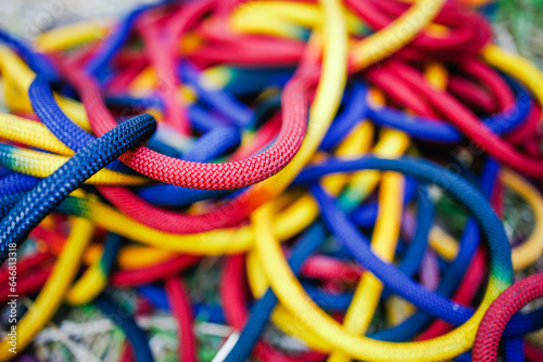 Colorful climbing rope background