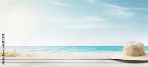seashells hat on the beach sea sand summer, ai