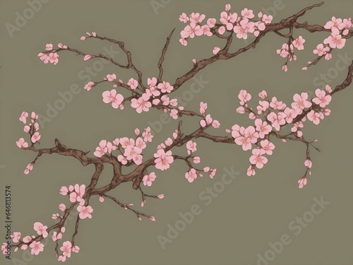 cherry blossom sakura background, ai generative 