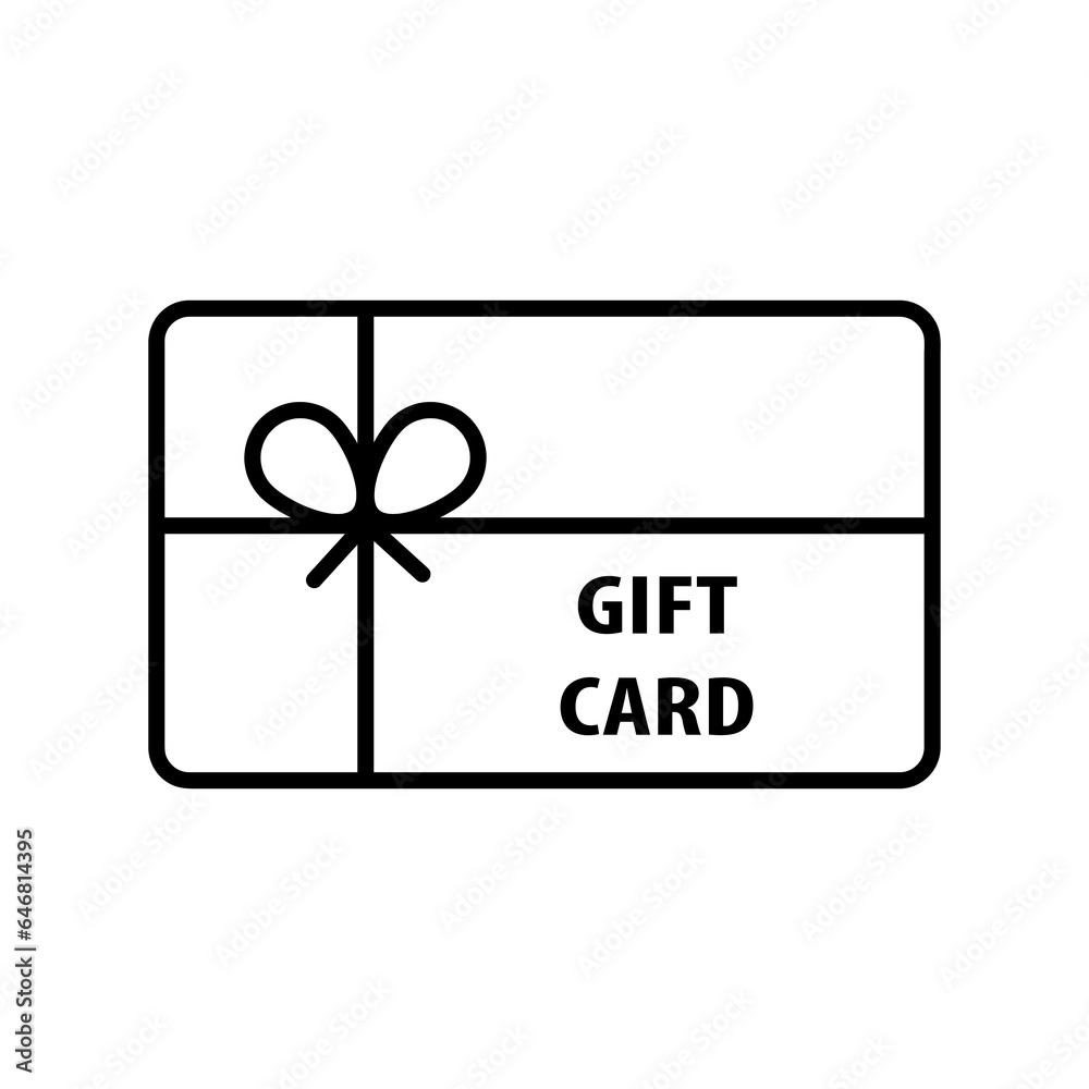 Gift card icon vector, liner flat trendy style illustration on white background..eps Gift card icon vector, liner flat trendy style illustration on white background..eps