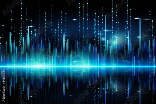 Virtual binary data transfer in network abstract background.