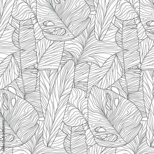 Nude Leaves Line Art Patterns