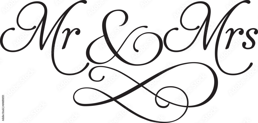 Mr & Mrs sign vector design laser cut Mr & Mrs sign vector design laser cut
